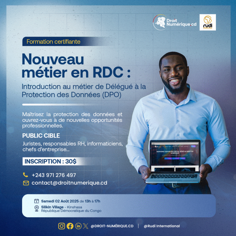 Formation certifiante sur le métier de DPO en RDC