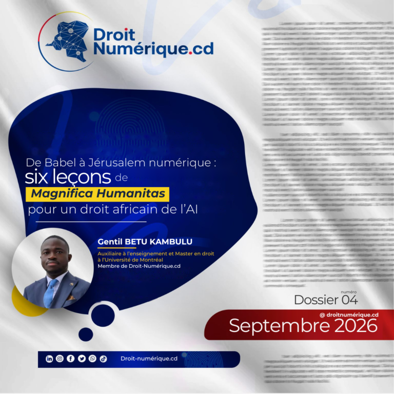 De Babel à Jérusalem numérique : six leçons de Magnifica Humanitas pour un droit africain de l’intelligence artificielle